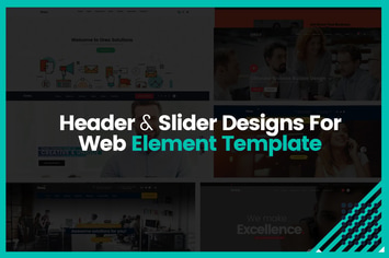 Header & Slider Designs For Web Element Template 