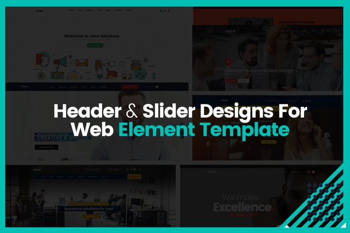 Header & Slider Designs For Web Element Template 