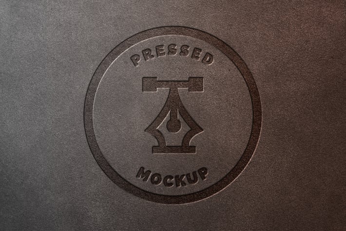 Pressed Leather Logo Mockup