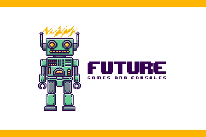 Pixel Robot Mascot - Retro Pixel Art Logo