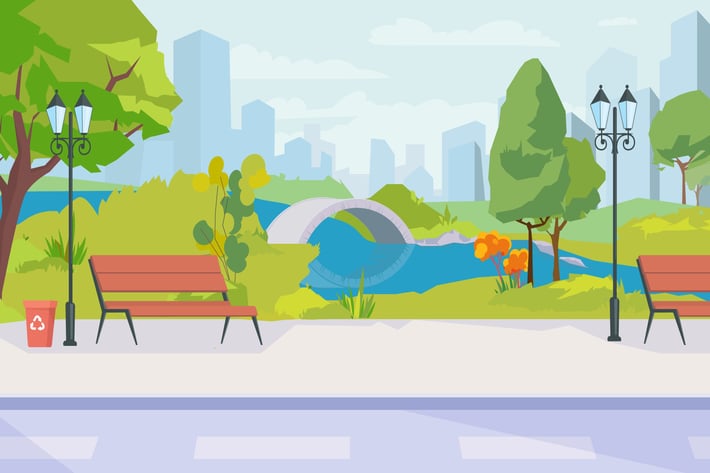 A Park - Illustration Background