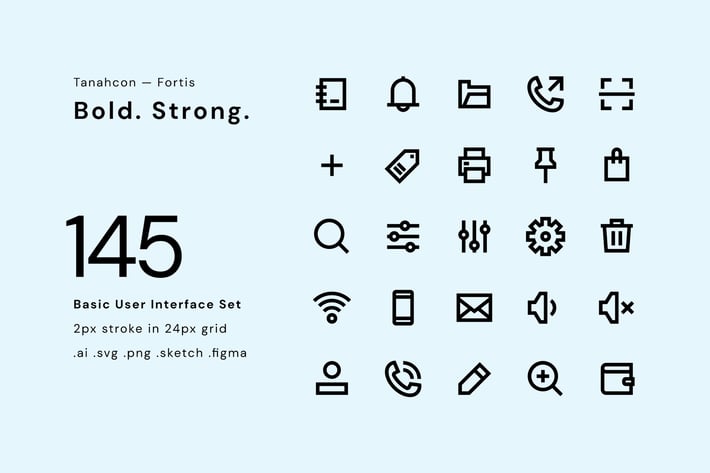 145 Basic UI Icon Set