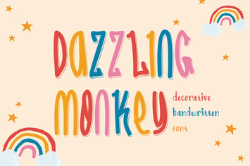 Dazzling Monkey - Thiny Decorative Font