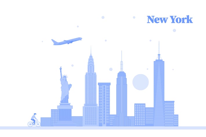 Vector City Illustration - New York skyline