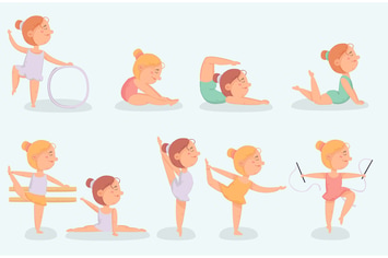 Little Ballerina doing Exercise Illustration