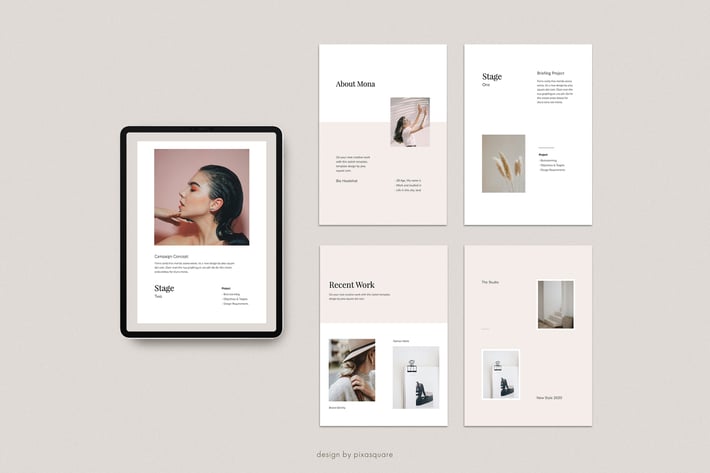 MONA - A4 Vertical Keynote Media Kit Template