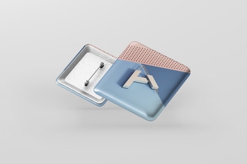 Square Badge Button Mockup