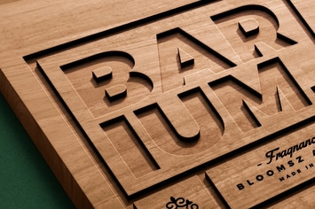 Engraved Wood Logo Mockup