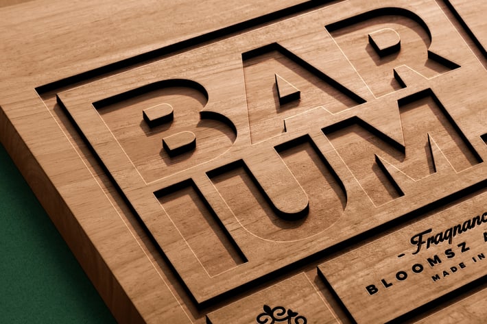 Engraved Wood Logo Mockup