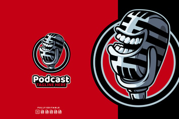 Funny Podcast Logo Template