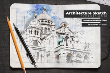 Animated Architecture Sketch Photoshop Action