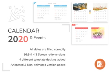 Calendar 2020 & Events Powerpoint Template