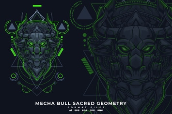 MECHA BULL SACRED GEOMETRY