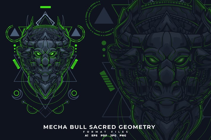MECHA BULL SACRED GEOMETRY