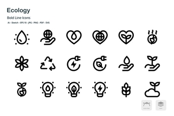 Ecology and Nature Mini Bold Line Vector Icons