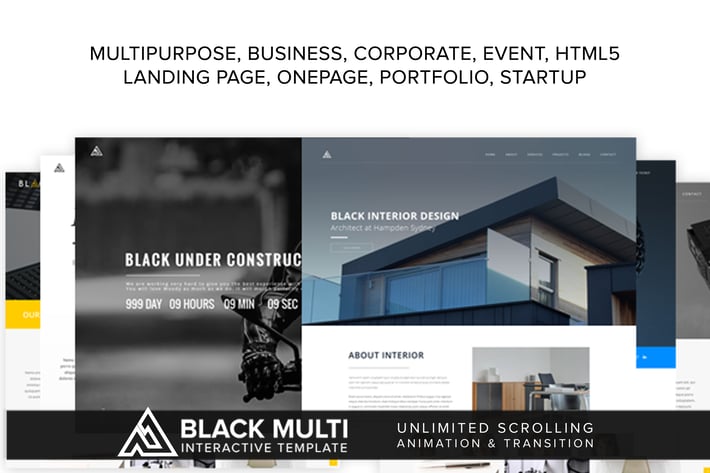 Black Multi Interactive Template 