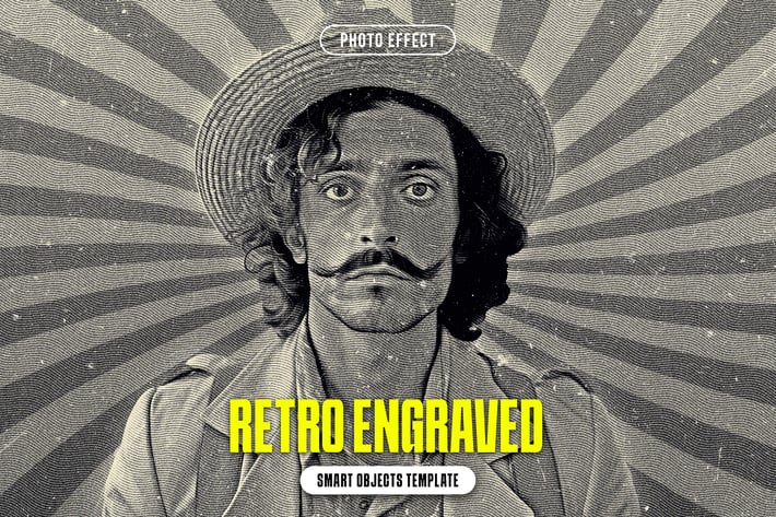 Retro Engraved Photo Effect