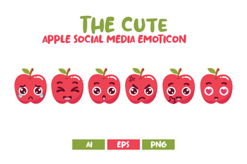 Cute Apple Social Media Emoticon