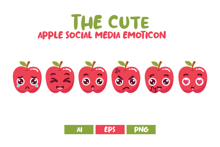Cute Apple Social Media Emoticon