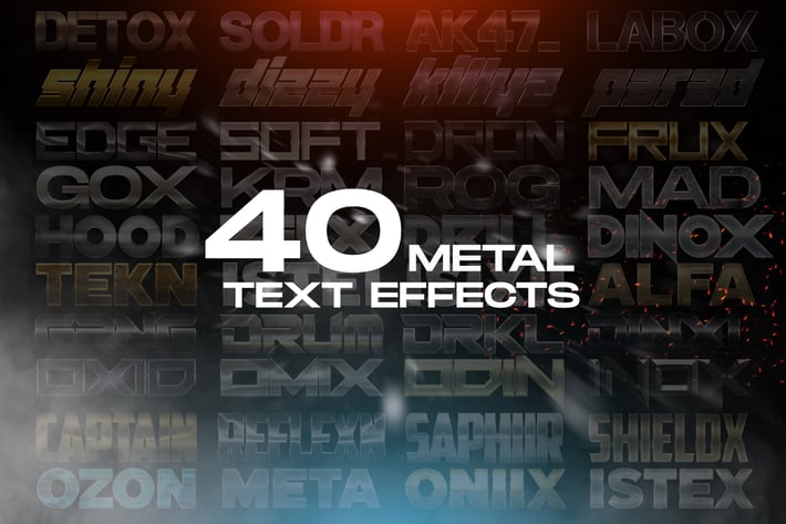 40 Metal Text Effects - Photoshop Layer Styles 