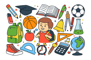 Back To School Doodle Illustration