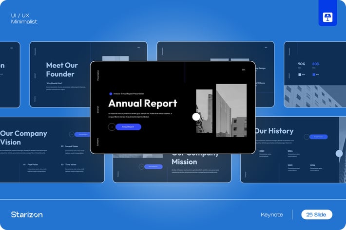 Dark Blue Minimalist Annual Report KEY • 003