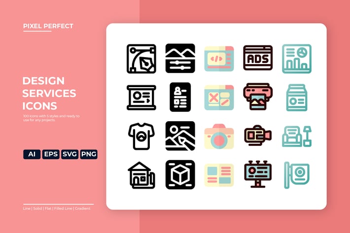Design Service Icon - 5 styles