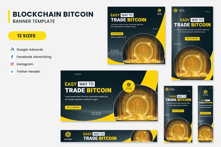 Bitcoin Banner Ads Set Template