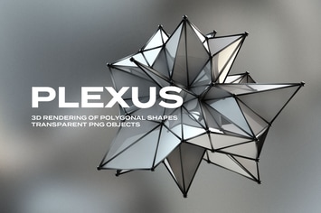 3D Plexus Structure Transparent PNG Objects