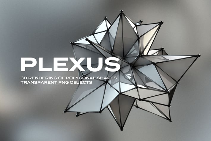 3D Plexus Structure Transparent PNG Objects