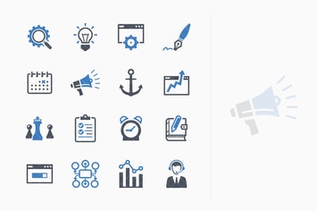 SEO & Internet Marketing Icons Set 5 - Blue Series