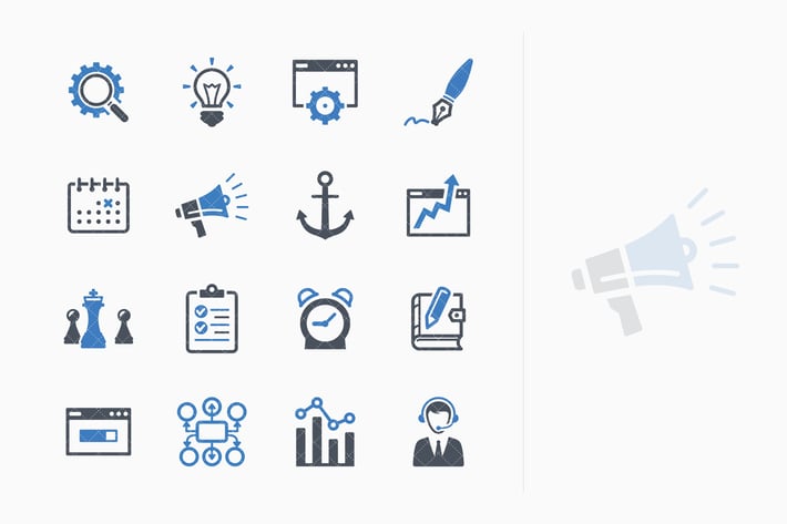 SEO & Internet Marketing Icons Set 5 - Blue Series