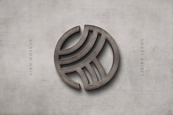 Stone Sign Logo Mockup