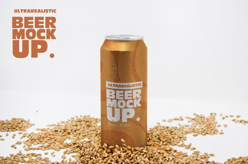 Front 16oz Malt Can Mockup Vol.2