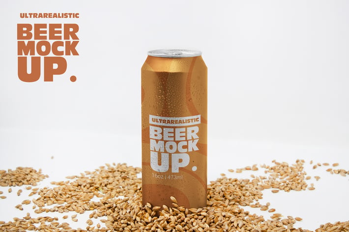 Front 16oz Malt Can Mockup Vol.2