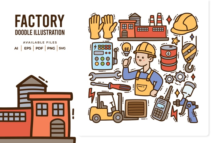 Factory Doodle Illustration