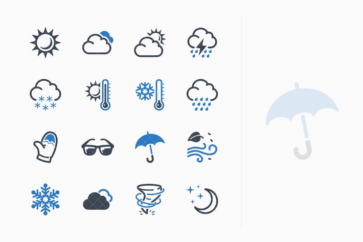 Weather Icons - Blue Series