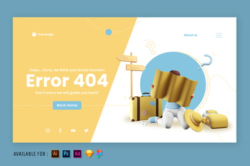 a Woman Got Lost on Vacation - Web 3D Illustration