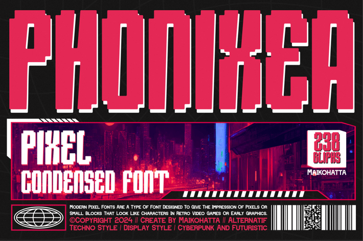 Phonixea - Pixel Condensed Font