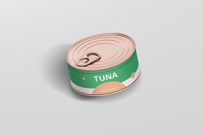Food Tin Can Mockup Small Size