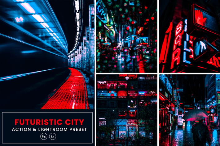 Futuristic City Action & Lightrom Presets