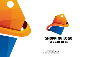 Online Shop Colorful Gradient Logo Template