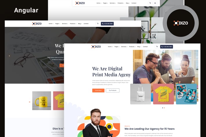 Dizo - Angular Print on Demand Services Template