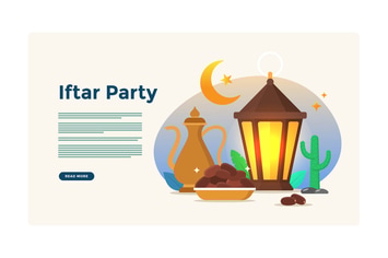 Iftar Party Illustration Concept