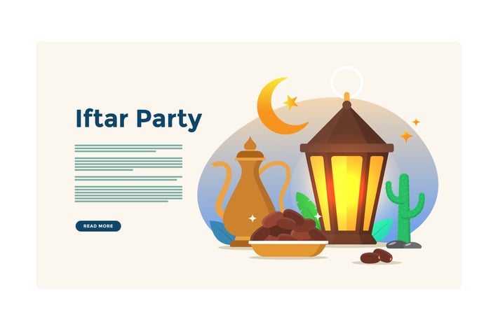 Iftar Party Illustration Concept