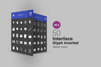 50 Interface Glyph Inverted Icons