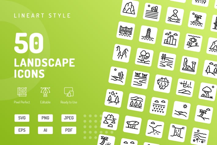 Landscape Line Icons