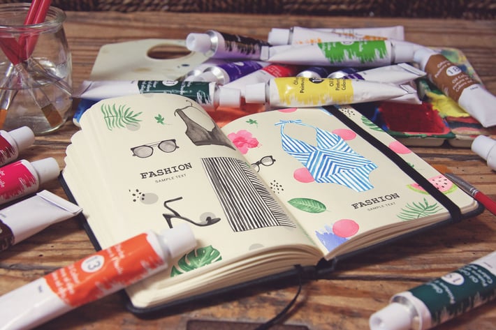 Pocket Notebook Acrylic Paint Tubs
