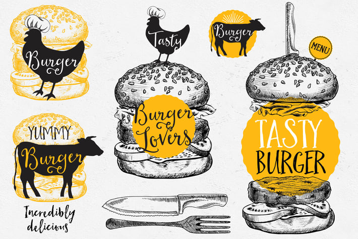 Burger Food Elements