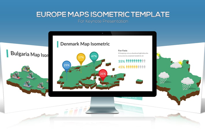 Europe Maps Isometric & Legends For Keynote